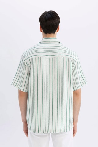 Overhemd relaxed - Wit en Groen