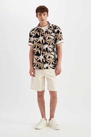 Overhemd Regular Fit - Beige en Zwart