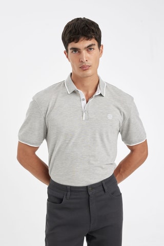 Polo regular - Cinzento mesclado