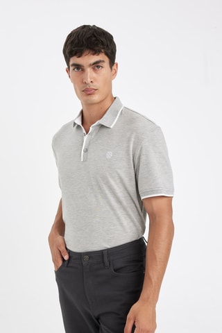 Polo regular - Cinzento mesclado