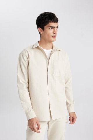 Overhemd relaxed - Beige