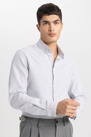 Overhemd Slim Fit - Lichtgrijs