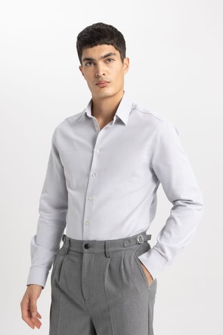 Overhemd Slim Fit - Lichtgrijs