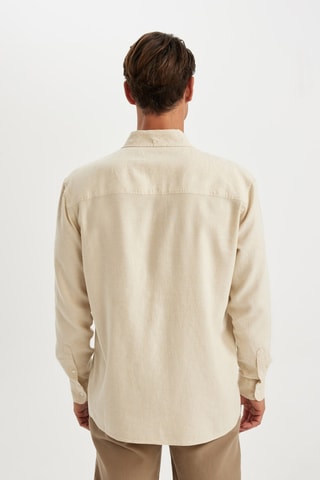 Camisa relaxed em linho - Bege