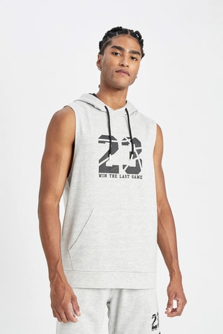 Sweat sem mangas - Cinzento-claro