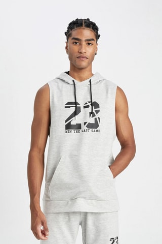 Sweat sem mangas - Cinzento-claro