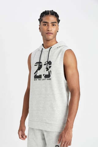 Sweat sem mangas - Cinzento-claro