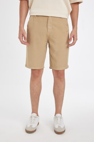 Bermudas direitas em linho - Bege