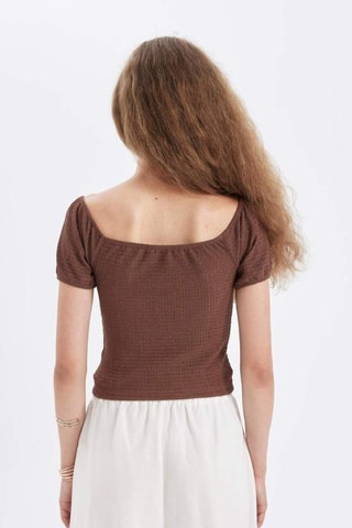 Crop top slim - Castanho