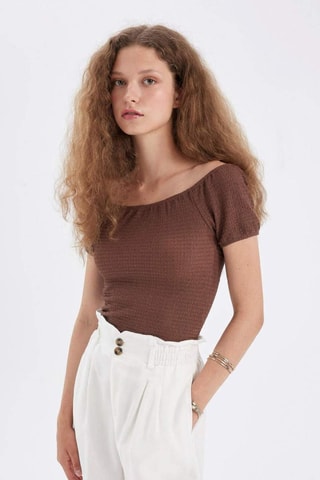 Crop top slim - Castanho