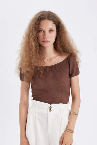 Crop top slim - Castanho