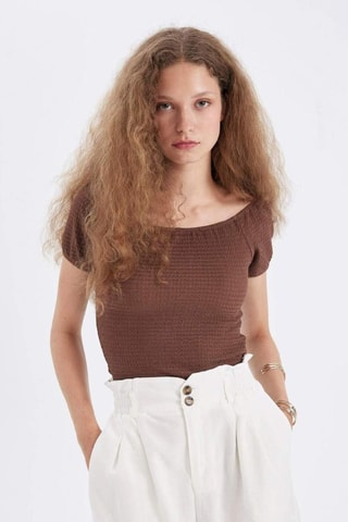 Crop top slim - Castanho