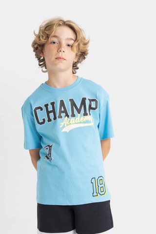 T-shirt oversize - Azul-claro