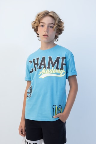 T-shirt oversize - Azul-claro