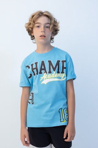T-shirt oversize - Azul-claro
