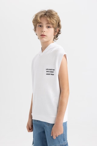 T-shirt com capuz - Branco