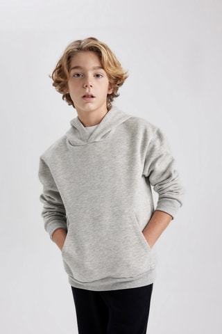 Sweat com capuz - Cinzento
