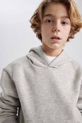 Sweat com capuz - Cinzento