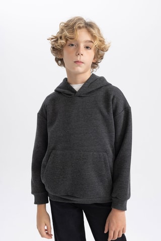 Sweat com capuz - Cinzento-escuro