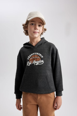 Sweat com capuz - Cinzento-escuro