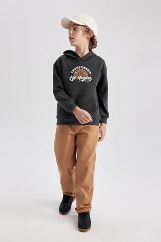 Sweat com capuz - Cinzento-escuro