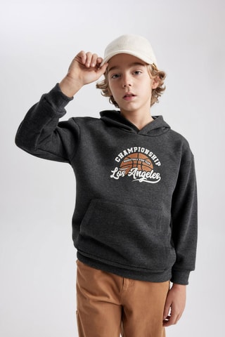 Sweat com capuz - Cinzento-escuro
