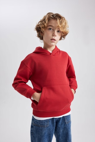 Sweat com capuz - Vermelho