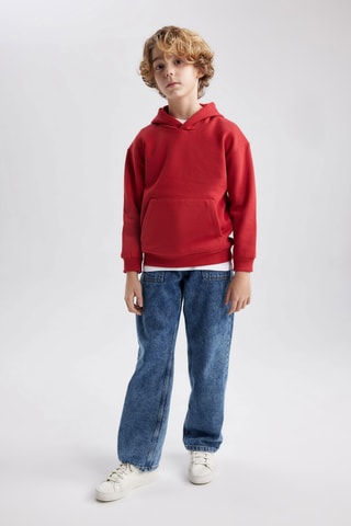 Sweat com capuz - Vermelho