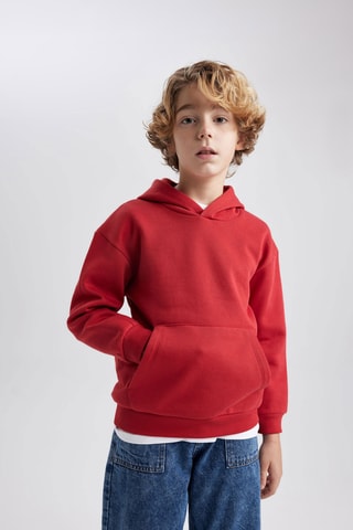 Sweat com capuz - Vermelho