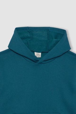 Sweat com capuz - Azul-petróleo