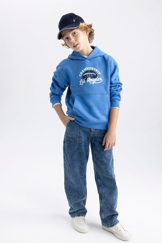 Sweat com capuz - Azul