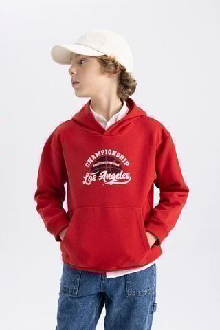 Sweat com capuz - Vermelho