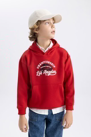 Sweat com capuz - Vermelho