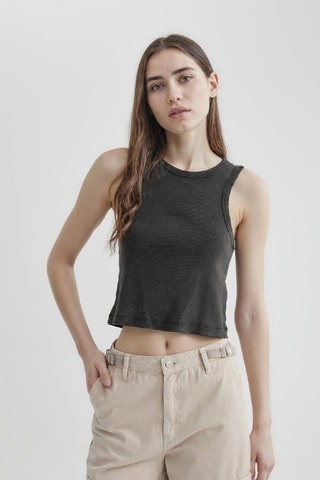 Crop top - Cinzento-escuro