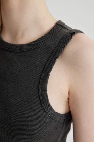 Crop top - Cinzento-escuro