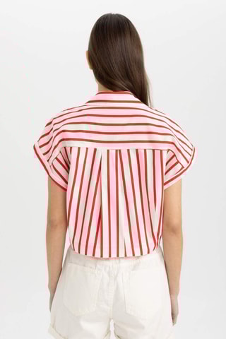 Camisa curta - Branco e vermelho