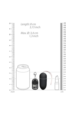 Vibrerend Eitje met Afstandsbediening Zwart - 8 cm