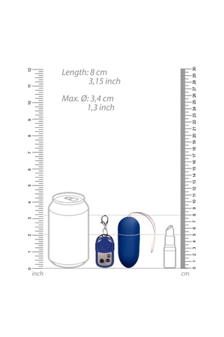 Vibrerend Eitje met Afstandsbediening Blauw - 8 cm
