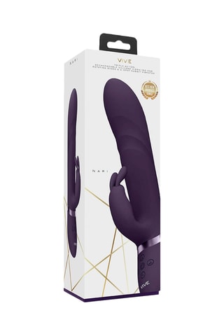 Waterproof Rabbit vibrator Nari- Donkerpaars - 24,1 cm