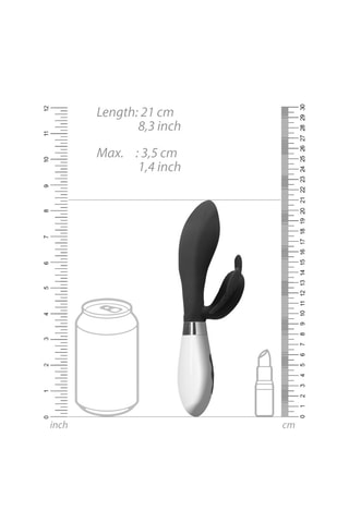 Vibrator Alexios Zwart - 21 cm