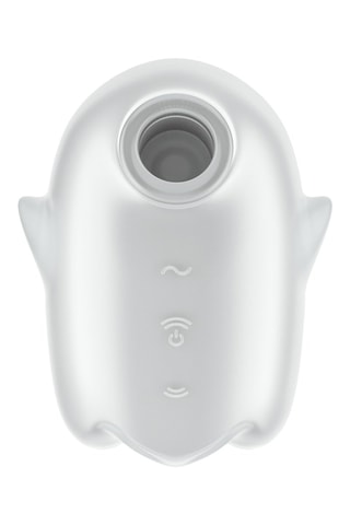 Dubbele Vibrator Air Pulse Glowing Ghost - Wit