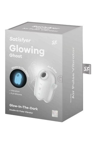 Dubbele Vibrator Air Pulse Glowing Ghost - Wit