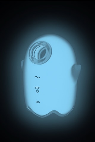 Dubbele Vibrator Air Pulse Glowing Ghost - Wit