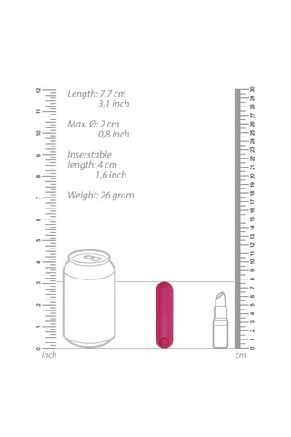 Oplaadbare Vibrator 7,7 cm - Roze
