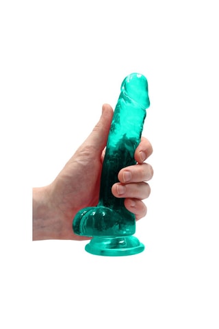 Dildo Crystal Clear - Turquoise - 17 cm