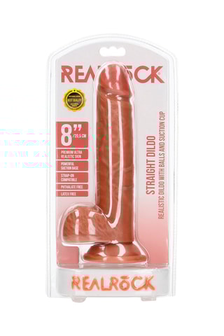 Realistische Dildo met Testikels RealRock by Shots - Beige - 17 cm
