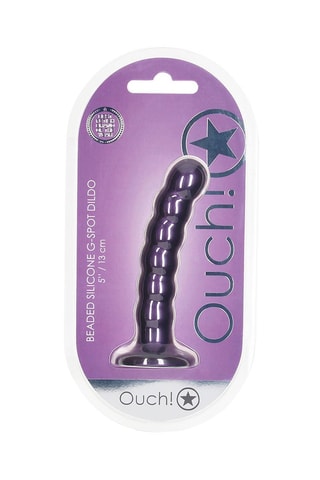 Kralen Dildo G-Spot Ouch! Paars - 13 cm