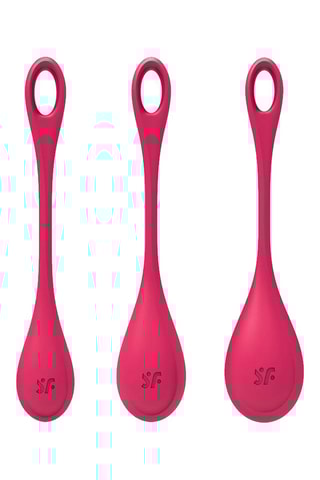 3 Kegelballen Yoni Power 1 Satisfyer - Roze - 10 cm