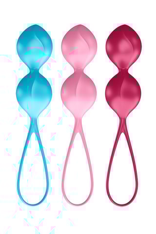 3 Silicone Geishaballen V Balls - Blauw, roze en bordeauxrood