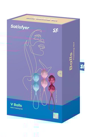 3 Silicone Geishaballen V Balls - Blauw, roze en bordeauxrood
